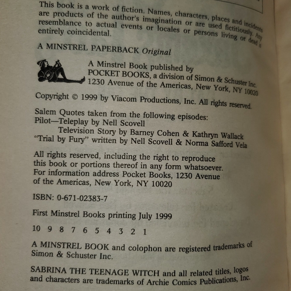 Sabrina the teenage witch paperback Novel Salems tales - Picture 3 of 5